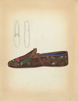 Slippers Prints: Ladys Slipper, 1935 / 1942. Creator: Esther Hansen