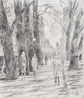 Frederick Childs Hassam Prints: Lafayette Square, Washington, 1926. Creator: Frederick Childe Hassam