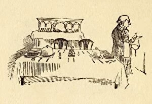 Cowper Gallery: Laid table at the Bell Inn in Edmonton, 1878, (c1918). Creator: Randolph Caldecott