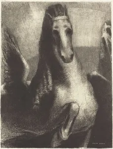 Pegasus Prints: L'Aile (The Wing), 1893. Creator: Odilon Redon