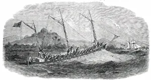 Laird's Patent Sectional Boat, built for Her Majesty's Consul at Fernando Po, 1850. Creator: Unknown