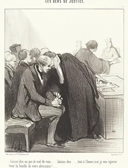Trial Prints: Laissez dire un peu de mal de vous... 1847. Creator: Honore Daumier