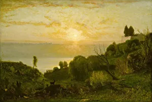 Inness George Prints: Lake Albano, Sunset, c. 1874. Creator: George Inness