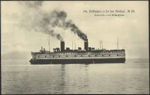 Black Smoke Prints: Lake Baikal. Icebreaker, 1904-1917. Creator: Unknown