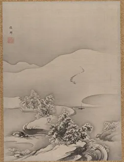 Causeway Prints: Lake and Causeway, ca. 1885-89. Creator: Hashimoto Gaho