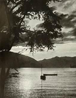 In Lotus Land Japan Prints: Lake Chuzenji, 1910. Creator: Herbert Ponting
