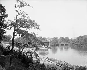 Boating Lake Prints: Lake in Delaware Park, Buffalo, N.Y. c1908. Creator: Unknown