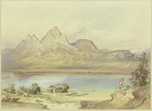 Shore Prints: At the Lake Lucerne, 19th century. Creator: Leopold Rottmann