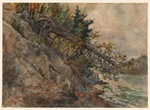 Watercolour And Gouache Over Graphite Prints: Lake Memphremagog, c. 1880s. Creator: Harry Fenn (American, 1838 / 45-1911)