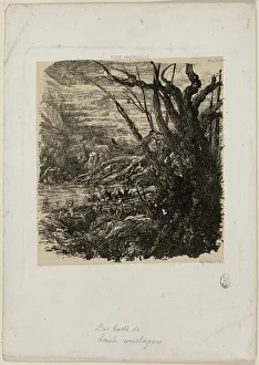 Tracing Paper Prints: Lake in the Mountains, from Revue Fantaisiste, n. d. Creator: Rodolphe Bresdin