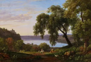 Klinckowstrom Fine Arts Prints: Lake Nemi, 1796. Creator: Nicolas-Didier Boguet