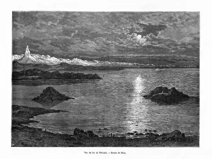 Edouard Riou Prints: Lake Titicaca, South America, 19th century. Artist: Edouard Riou