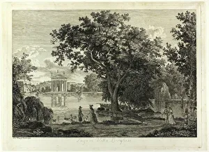 Swans Prints: Lake in Villa Borghese, 1793. Creator: Albert Christoph Dies