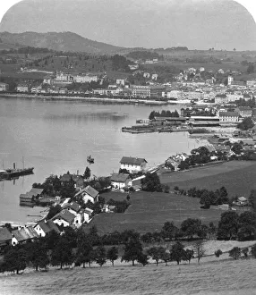 The lakefront at Gmunden, Salzkammergut, Austria, c1900s. Artist: Wurthle & Sons