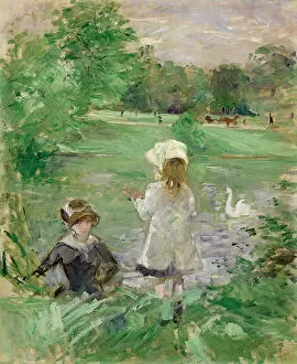 Berthe 1841 1895 Gallery: On the lakeside (Au bord du lac), 1883. Artist: Morisot, Berthe (1841-1895)