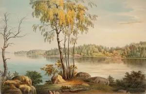 Nyland Prints: Lakeside View near Träskända Manor, 1850. Creator: Magnus von Wright