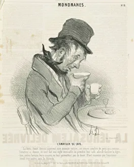Coffee Cup Prints: L'amateur de café, 19th century. Creator: Honore Daumier