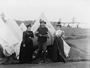 Three People Gallery: Lamb, Richard and Mrs. Lamb. (Spanish American war camp), between 1890 and 1910. Creator: Unknown