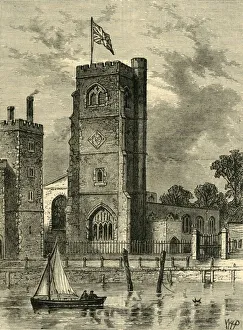 St Mary At Lambeth Prints: Lambeth Church (1825), (c1878). Creator: Unknown
