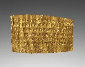 Tablet Prints: Lamella Orphica, mid-4th century BC. Creator: Unknown