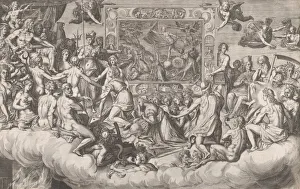 Flame Prints: Lament of the Art of Painting (Upper Half), 1579. Creator: Cornelis Cort