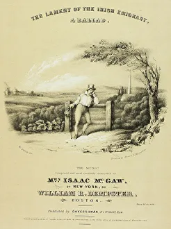 Lament Prints: The Lament of the Irish Immigrant, 1840. Creator: William Comely Sharp