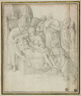 Laid Card Prints: Lamentation, 1540/68. Creator: Giulio Clovio