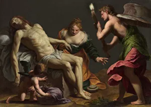 Clark Art Institute Prints: Lamentation Over The Body Of Christ, c1645-50. Creator: Alessandro Turchi
