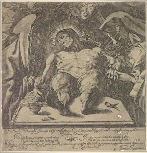 St Mary Magdalene Gallery: Lamentation over the body of Christ by the three Marys, a jar of ointment on the table to