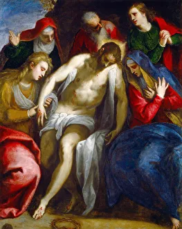 Palma Giovane Prints: Lamentation, c. 1620. Creator: Jacopo Palma