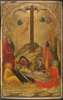 Tempera On Wood Collection: The Lamentation over the Dead Christ, 1370-88. Creator: Workshop of Niccolo di Buonaccorso