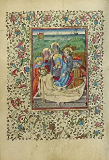 Burying Prints: The Lamentation and The Entombment; Book of Hours, about 1460. Creator: Unknown