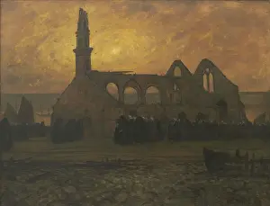 Quimper Prints: Lamentation of the women of Camaret around the burned chapel of Rocamadour