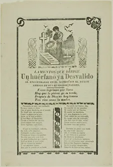 Lament Prints: Laments of a Helpless Orphan, n.d. Creator: Manuel Manilla
