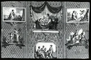 Huet Jean Baptiste Prints: L'Amour et Psyche (Cupid and Psyche) (Furnishing Fabric)