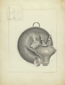 Graphite On Paper Prints: Lamp, 1935/1942. Creator: Irving D. Genin