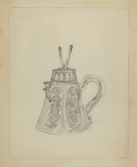 Graphite On Paper Prints: Lamp, 1935/1942. Creator: Unknown