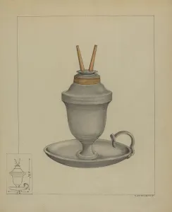 Lamp Stand Prints: Lamp, c. 1936. Creator: A. Zaidenberg