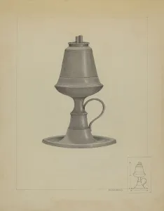 Lamp Stand Prints: Lamp, c. 1936. Creator: A. Zaidenberg