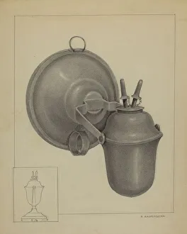 Wall Mounted Prints: Lamp, c. 1936. Creator: A. Zaidenberg