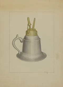 Ewing Burton Prints: Lamp, c. 1936. Creator: Burton Ewing