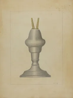 Ewing Burton Prints: Lamp, c. 1936. Creator: Burton Ewing
