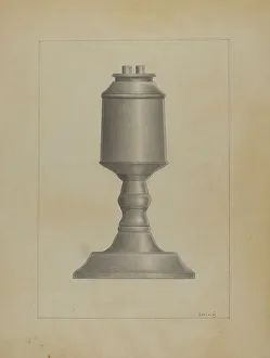 Ewing Burton Prints: Lamp, c. 1936. Creator: Burton Ewing