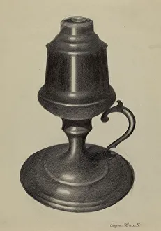 Lamp Stand Prints: Lamp, c. 1936. Creator: Eugene Barrell