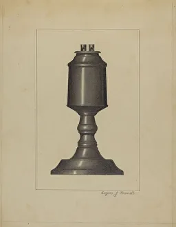 Lamp Stand Prints: Lamp, c. 1936. Creator: Eugene Barrell