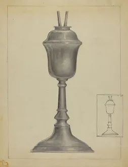 Graphite On Paper Prints: Lamp, c. 1936. Creator: George Nelson