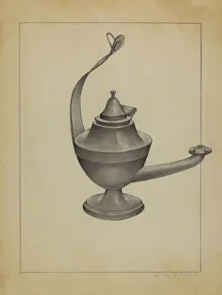 Herman Bader Prints: Lamp, c. 1936. Creator: Herman Bader