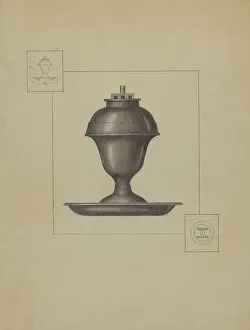 Herman Bader Prints: Lamp, c. 1936. Creator: Herman Bader
