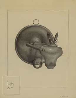 Graphite On Paper Prints: Lamp, c. 1936. Creator: Mario De Ferrante