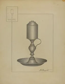 Mangiacotti Matthew Prints: Lamp, c. 1936. Creator: Matthew Mangiacotti